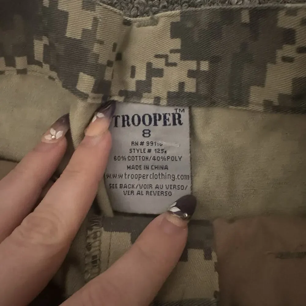 Youth Size 8 Trooper Military Costume Pants Digital Camo Camouflage